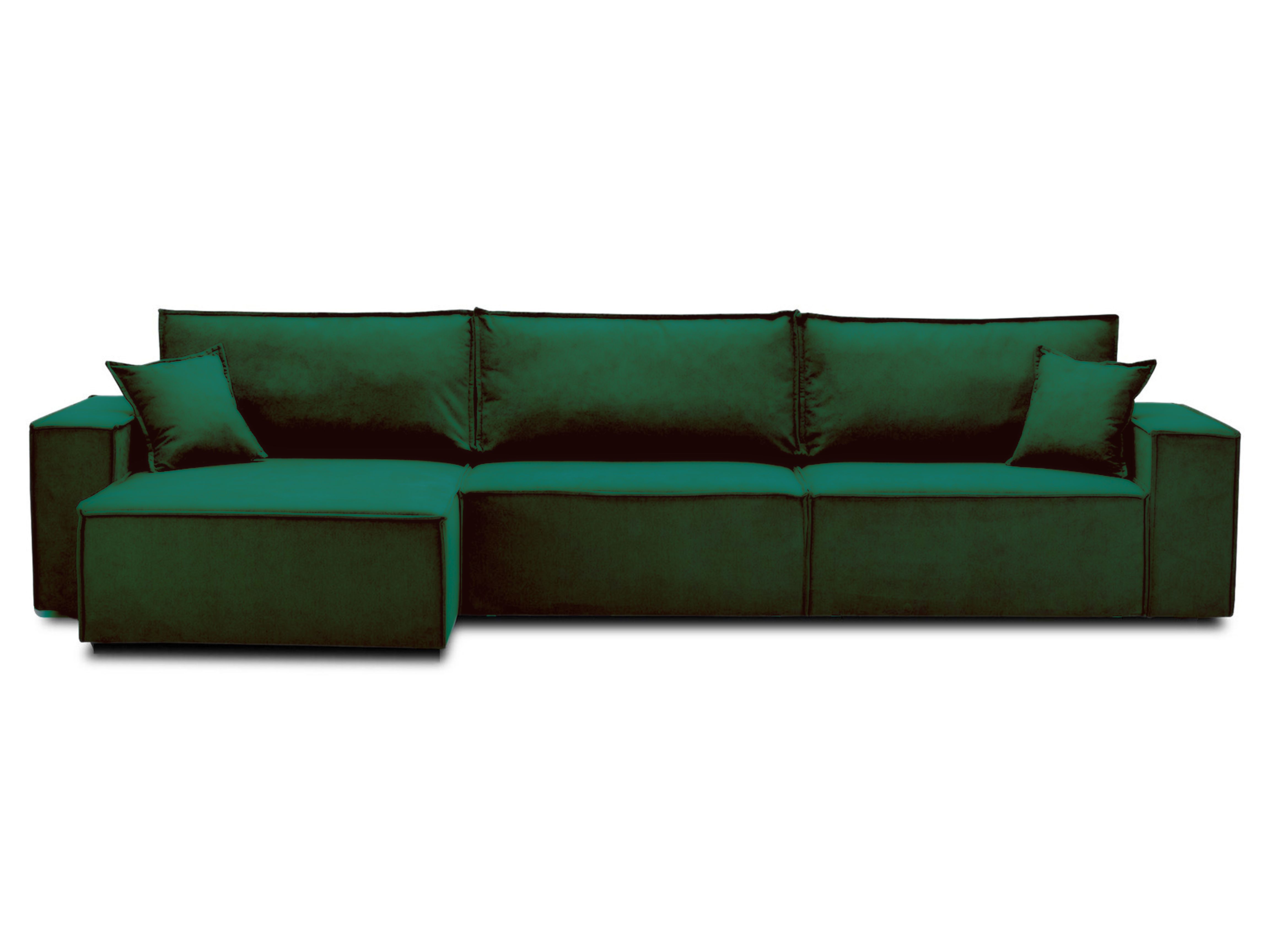 Duży narożnik w stylu loft zielony